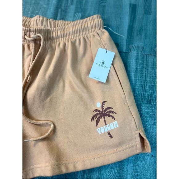 Volcom Shorts Just Chill Shorts With Pockets Women’s Size XS Peach - Picture 2 of 8
